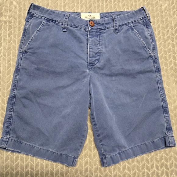 Hollister Other - Hollister Mens Blue Chino Shorts Size 31 Button Fly Cotton Twill 3H0502